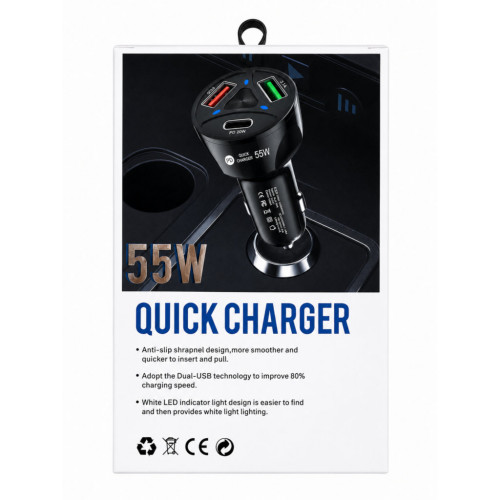 55W USB Smart Quick Car Charger