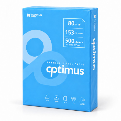 Optimus A4 Copy Paper 80gsm 500 Sheet Ream 153 CIE | FSC Certified Printer Paper | 300 Reams (60 Cartons)