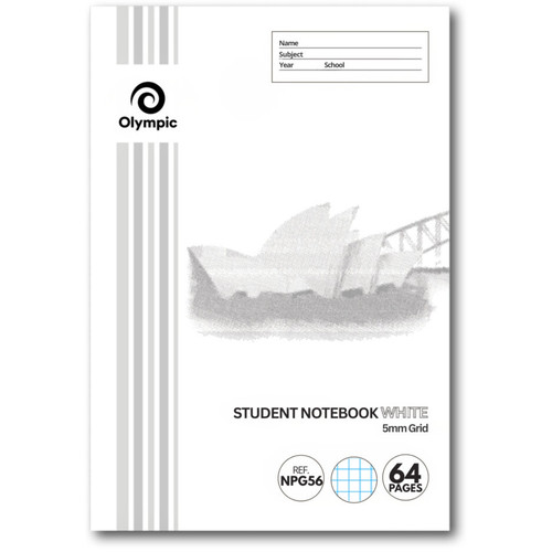 Olympic NSW Student Book NPG56 250 x 175mm 64 Page 5mm Grid White Each