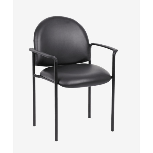NEUTRON VISITOR CHAIR WITH ARMS BLACK PU