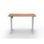 Koto Height Adjustable Desk 1200mm with Light Walnut Top and White Frame, Each