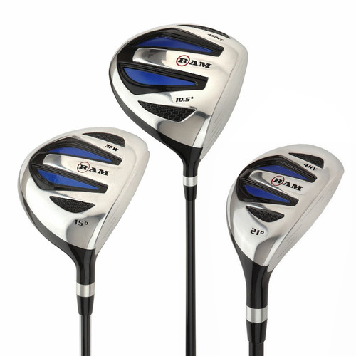 Ram Golf EZ3 Mens Graphite Wood Set - Driver, 3 Wood & hybrid, Inc Headcovers - Image 0