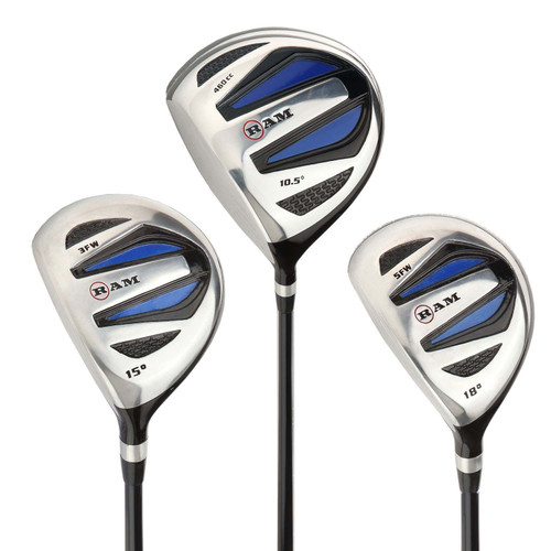 Ram Golf EZ3 Mens Left Hand Wood Set - Graphite Driver, 3 & 5 Wood- with Headcovers - Image 0