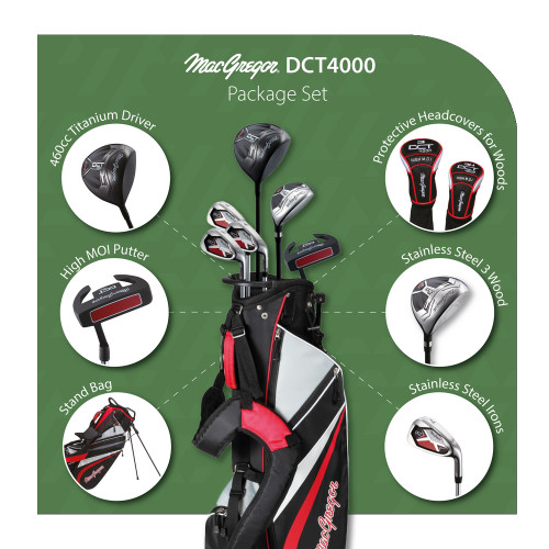 MacGregor Golf DCT4000 Golf Clubs Set with Bag, Mens Left Hand (6 Clubs / 9 Pieces) - Image 1