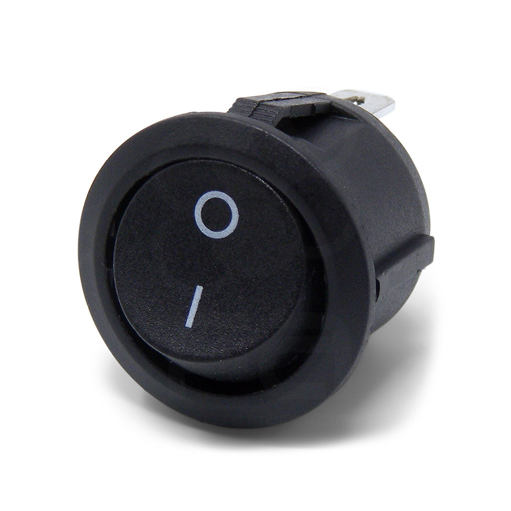 Mini Round 2-Pin SPDT ON-OFF Rocker Switch - Black - Focus Attack