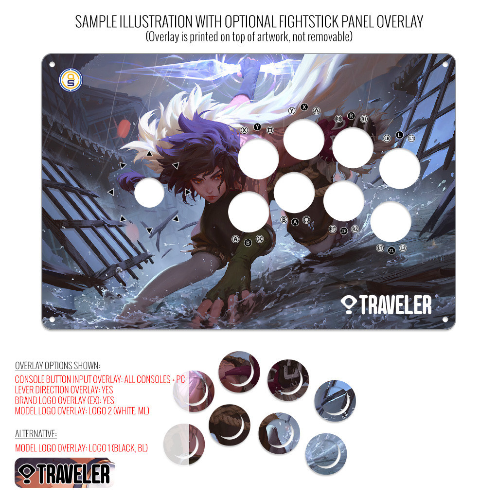 Artwork Print and Cut for Arcade Shock Traveler FST-NOIR Top Panel