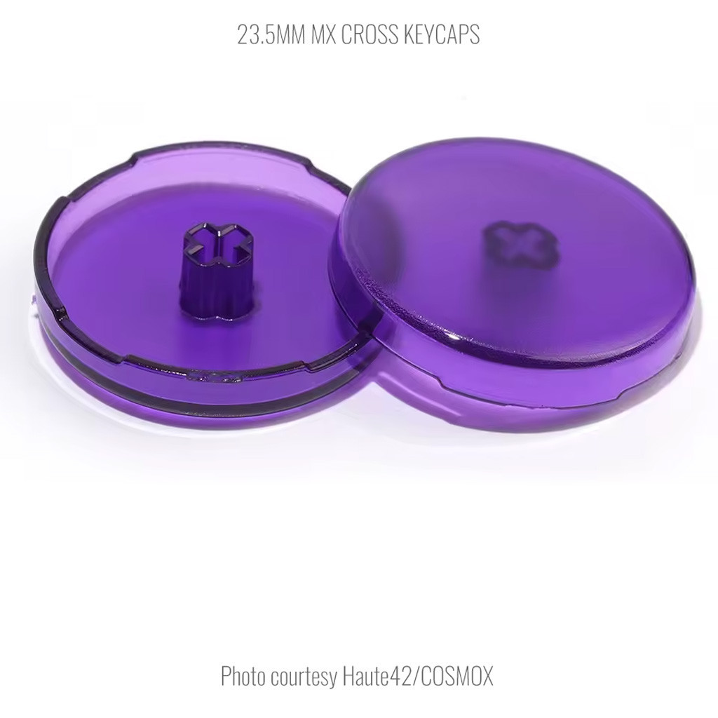Official Haute42 MX Translucent Cross Keycaps: 23.5mm: Purple