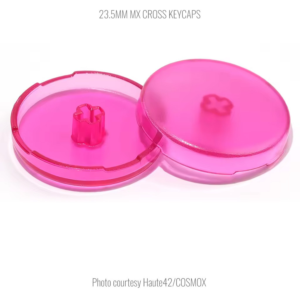 Official Haute42 MX Translucent Cross Keycaps: 23.5mm: Pink