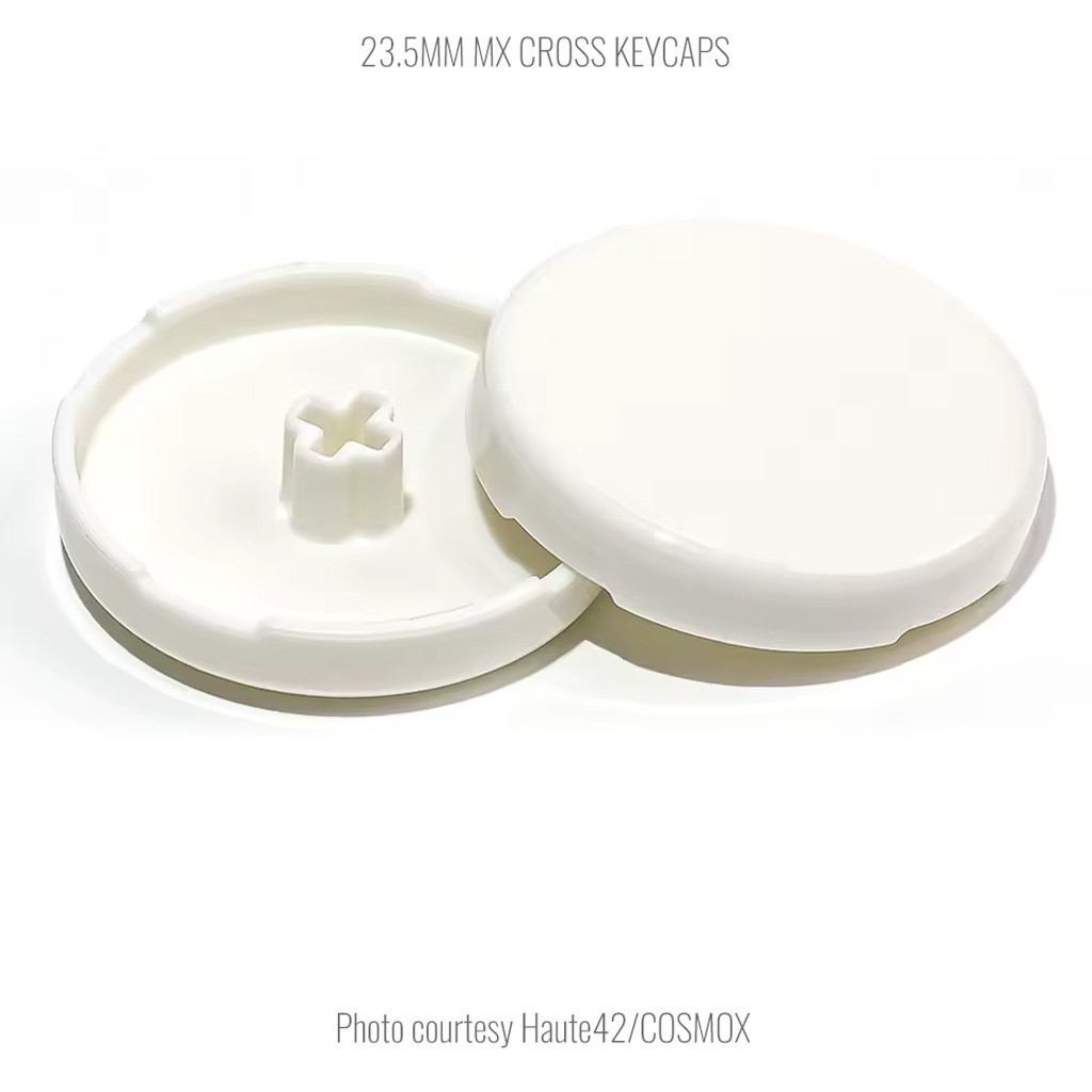 Official Haute42 MX Solid Cross Keycaps: 23.5mm: White - Focus Attack