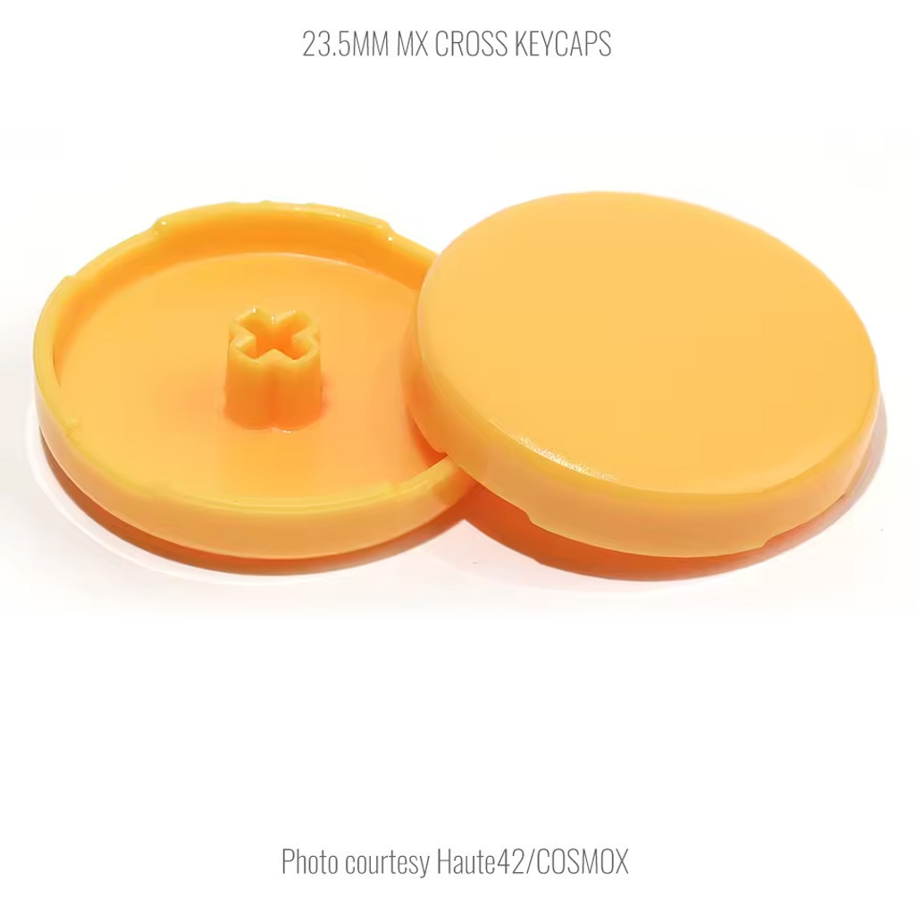 Official Haute42 MX Solid Cross Keycaps: 23.5mm: Yellow - Focus Attack