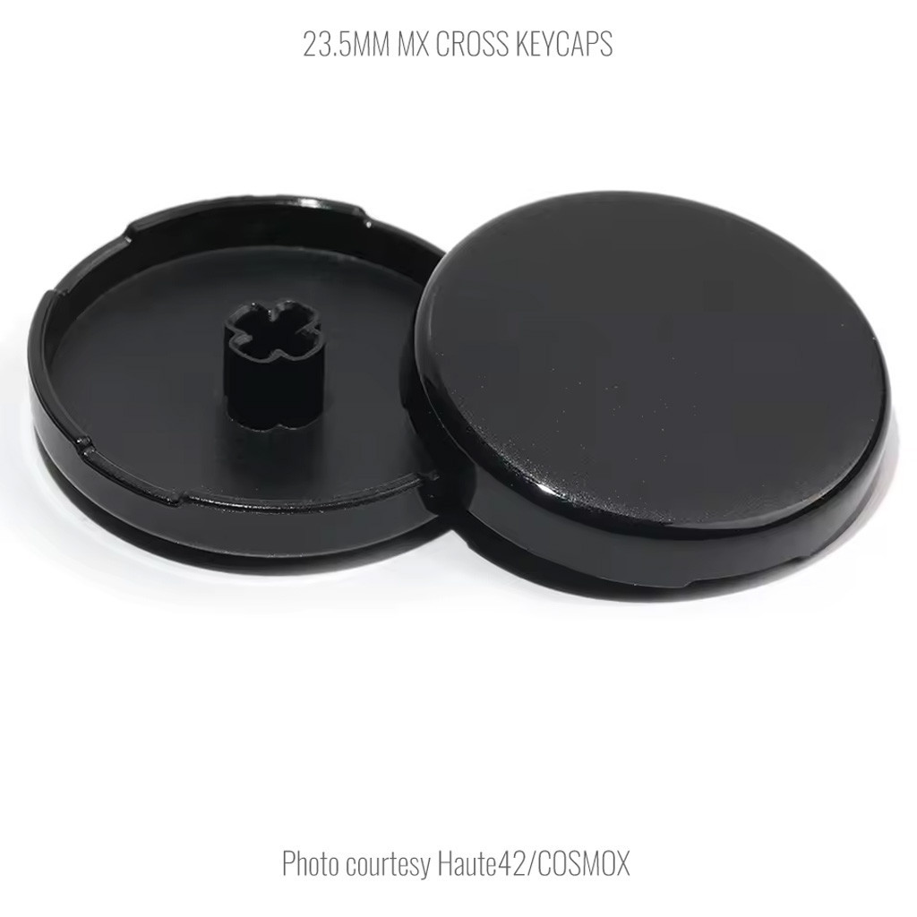 Official Haute42 MX Solid Cross Keycaps: 23.5mm: Black - Focus Attack