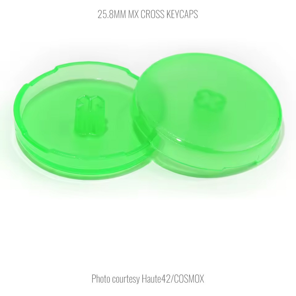 Official Haute42 MX Translucent Cross Keycaps: 25.8mm: Green