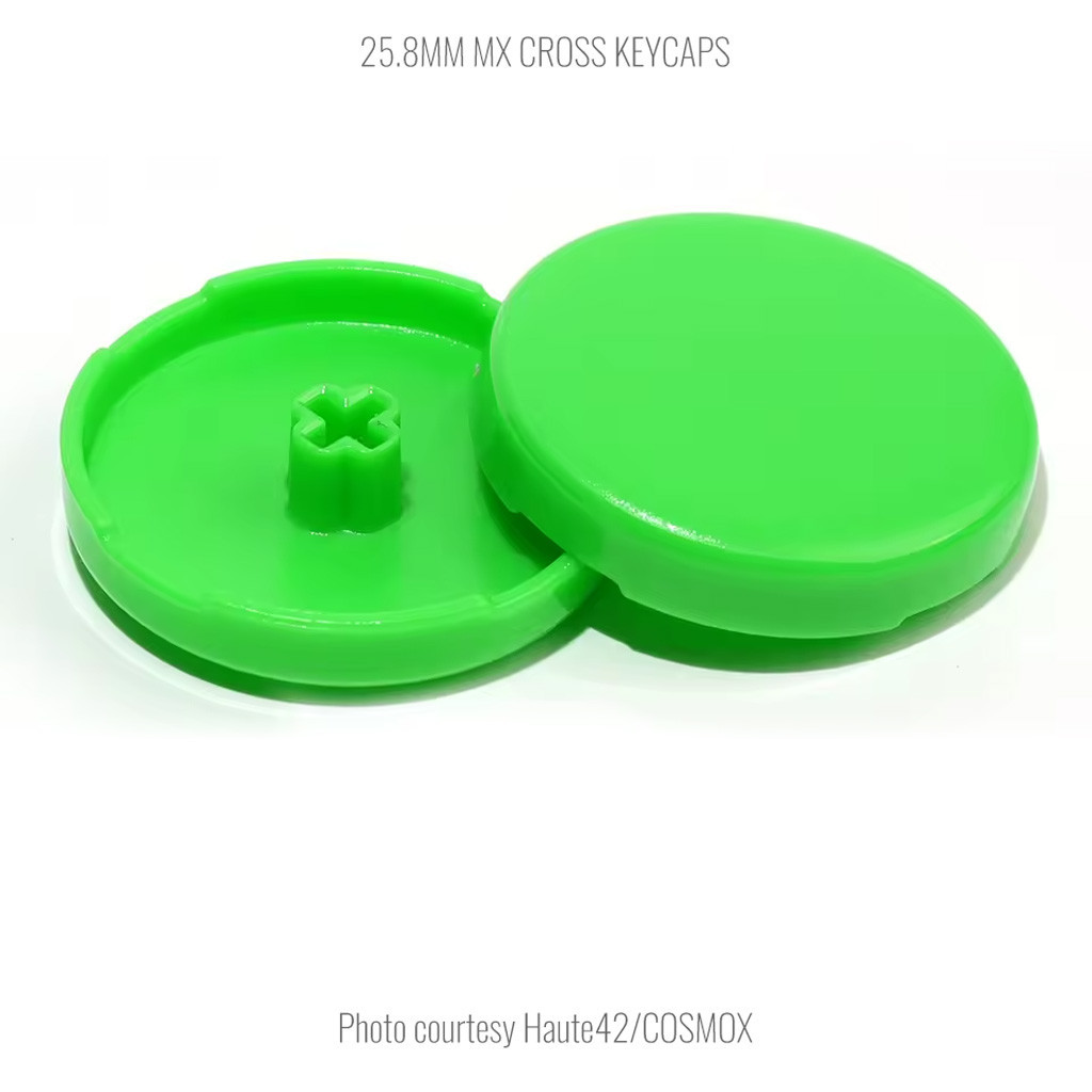 Official Haute42 MX Solid Cross Keycaps: 25.8mm: Green - Focus Attack