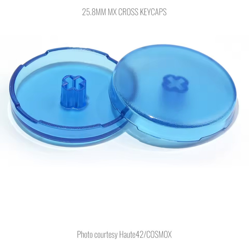 Official Haute42 MX Translucent Cross Keycaps: 25.8mm: Blue