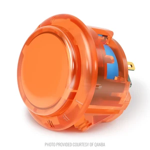 Qanba Gravity KT Adjustable Throw 30mm Translucent Arcade Button: Clear Orange