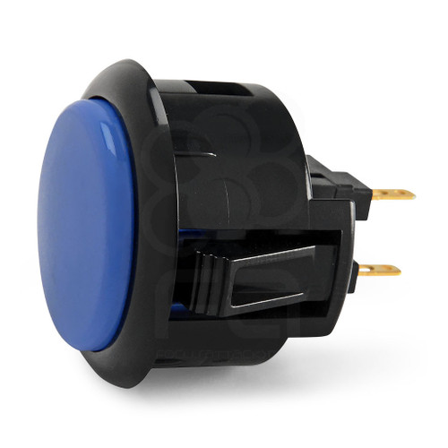 Black Rim Sanwa OBSF 30mm Pushbutton Dark Blue / Black