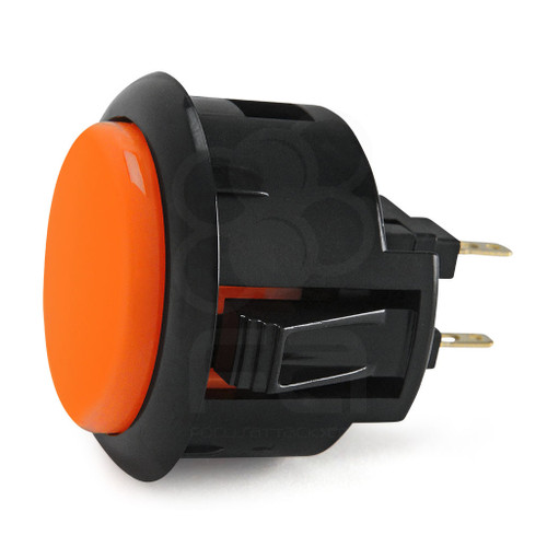 Black Rim Sanwa OBSF 30mm Pushbutton Orange / Black