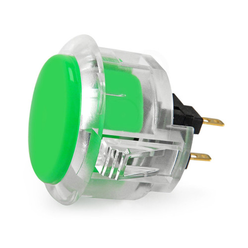 Sanwa OBSC 30mm Pushbutton Clear Rim/Solid Plunger Green