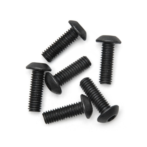 M4x12mm Hex Plexiglass Screws (Set of 6) - Black