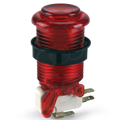IL PSL-L Translucent Concave Long Stem Pushbutton - Red