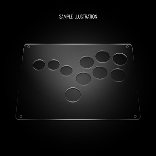 Blank Plexi Cover for AllFightSticks 9.5" Stickless 6-Button Panel