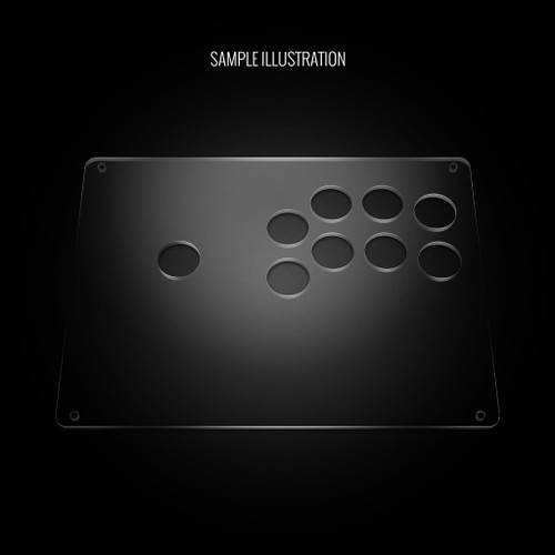 Blank Plexi Cover for AllFightSticks 9.5" Sega Player 2 8-Button 24mm Panel