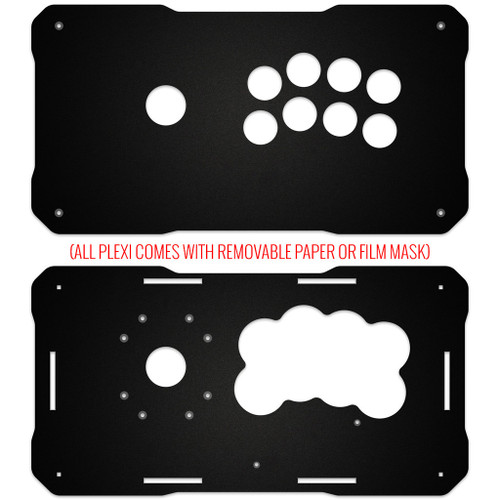 BNB Fightstick Gen 2 and 3  Black Matte Plexi Replacement Panel - Korean Noir 8 Layout