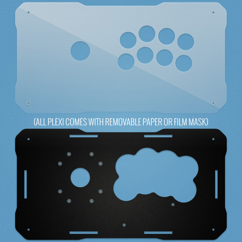 BNB Fightstick Gen 2 and 3  Clear/Black Matte Plexi Replacement Panel - Korean Noir 8 Layout