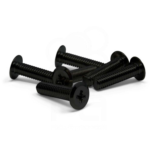 T1 4 x 16MM Low Profile Phillips Head Screws (Set of 6) - Black