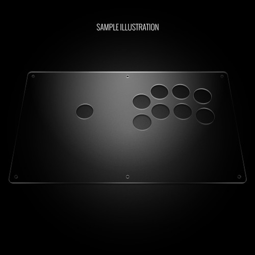 Blank Plexi Cover for AllFightSticks 14" HAPP/IL Sega 2P 8 Panel