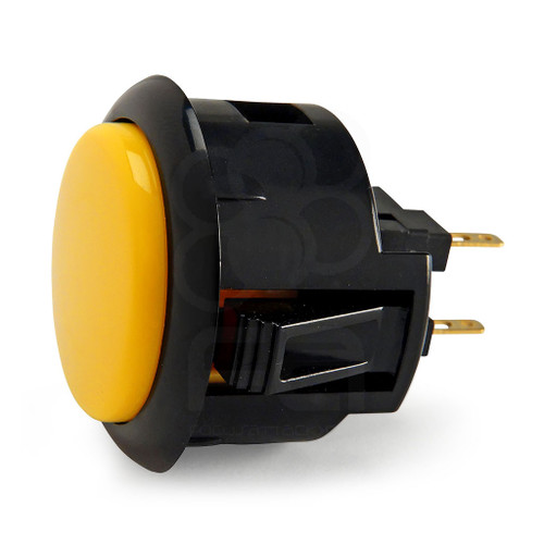 Black Rim Sanwa OBSF 30mm Pushbutton Yellow / Black