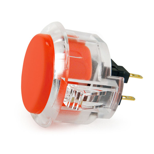 Sanwa OBSC 30mm Pushbutton Clear Rim/Solid Plunger Vermillion
