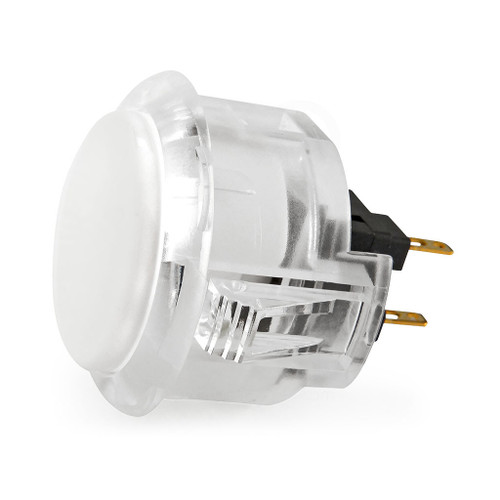 Sanwa OBSC 30mm Pushbutton Clear Rim/Solid Plunger White