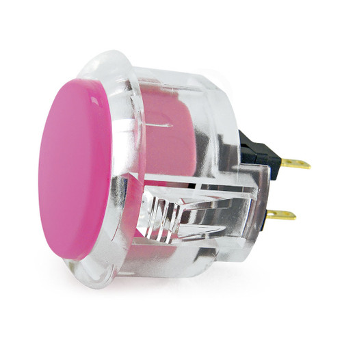 Sanwa OBSC 30mm Pushbutton Clear Rim/Solid Plunger Violet