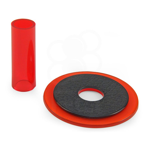 Sanwa JLF-CD Translucent Red Shaft & Matching Dustwasher Set