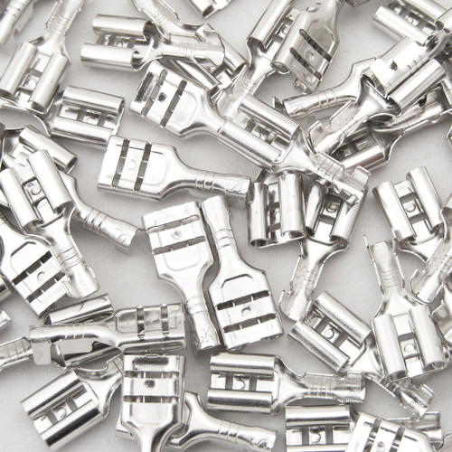 .250" (6.35mm) Open-Barrel Non-Insulated Quick Disconnect Terminal (Approx 100pcs)