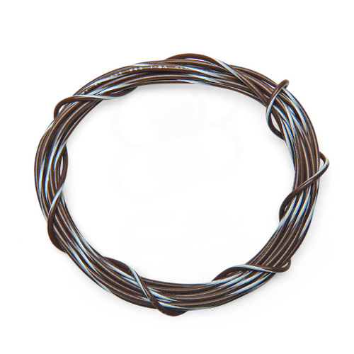 22 AWG Wire By-The-Foot: Brown/White Stripe
