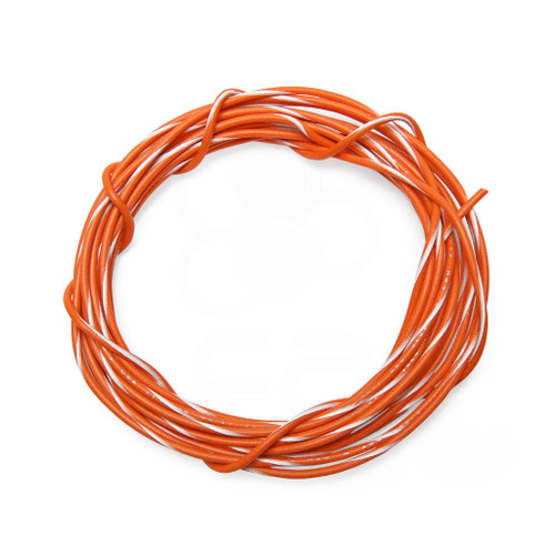 22 AWG Wire By-The-Foot: Orange/White Stripe