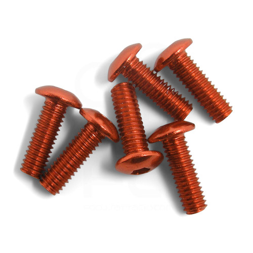 M4x12mm Hex Plexiglass Screws (Set of 6) - Orange