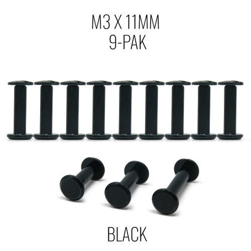 M3x11mm Chicago Bolt and Screw for Haute42 T Series - Black (9 Pak)