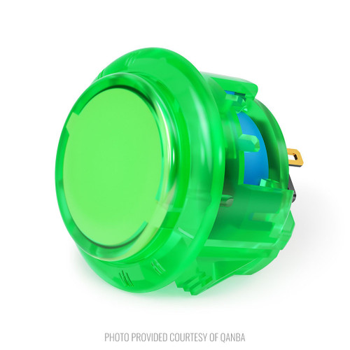 Qanba Gravity KT Adjustable Throw 24mm Translucent Arcade Button: Clear Light Green