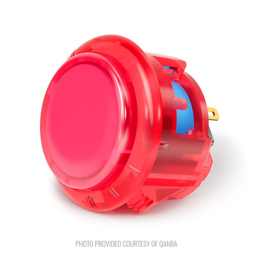 Qanba Gravity KT Adjustable Throw 24mm Translucent Arcade Button: Clear Pink
