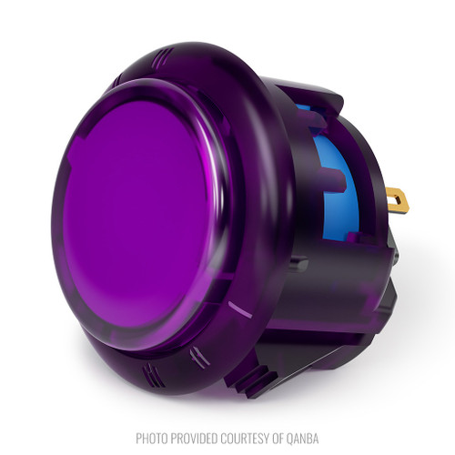 Qanba Gravity KT Adjustable Throw 30mm Translucent Arcade Button: Clear Violet