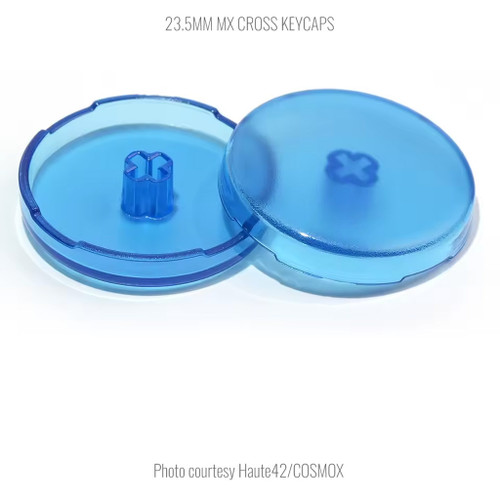 Official Haute42 MX Translucent Cross Keycaps: 23.5mm: Blue