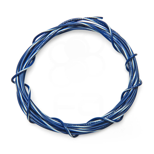 22 AWG Wire By-The-Foot: Blue/White Stripe