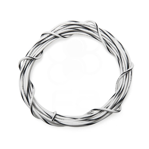 22 AWG Wire By-The-Foot: White/Black Stripe