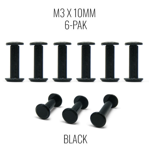 M3x10mm Chicago Bolt and Screw for Haute42 B16 - Black (6 Pak)