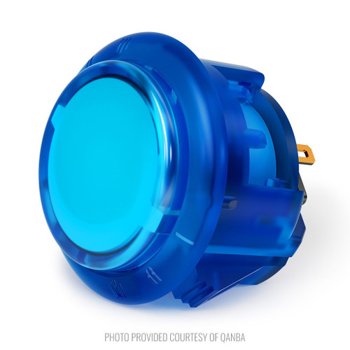 Qanba Gravity KT Adjustable Throw 30mm Translucent Arcade Button: Clear Blue
