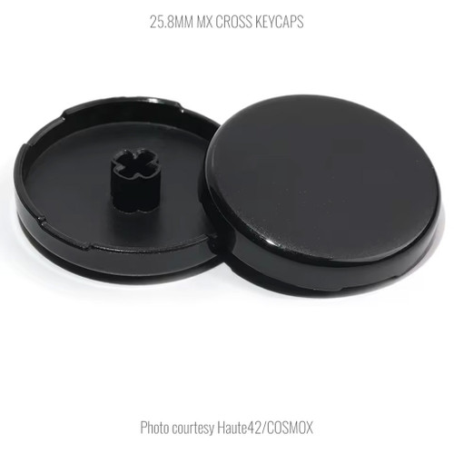 Official Haute42 MX Solid Cross Keycaps: 25.8mm: Black