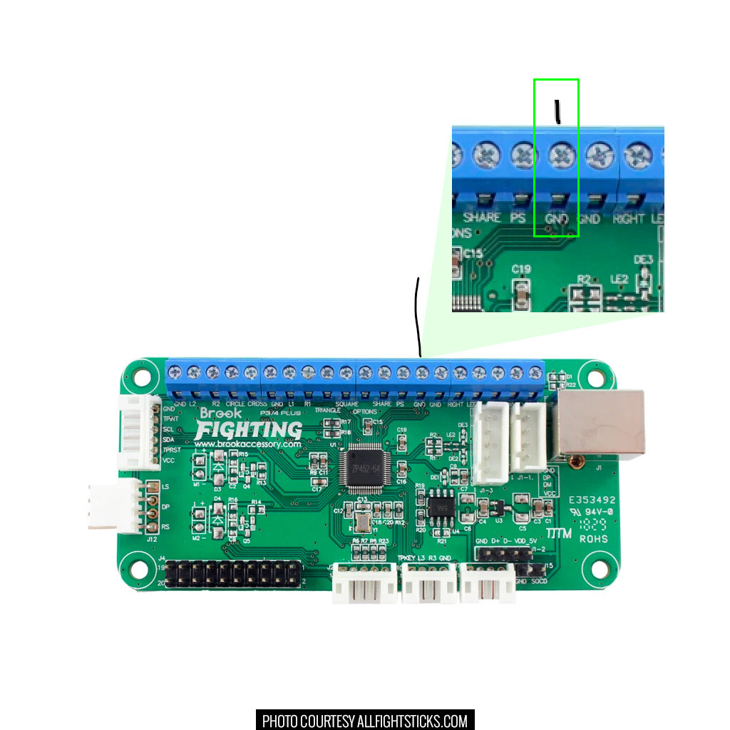 Connection to Brook PCB ground terminal